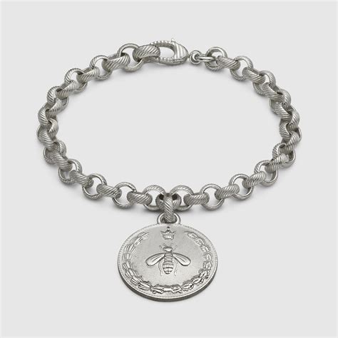 gucci silver coin bracelet